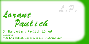 lorant paulich business card